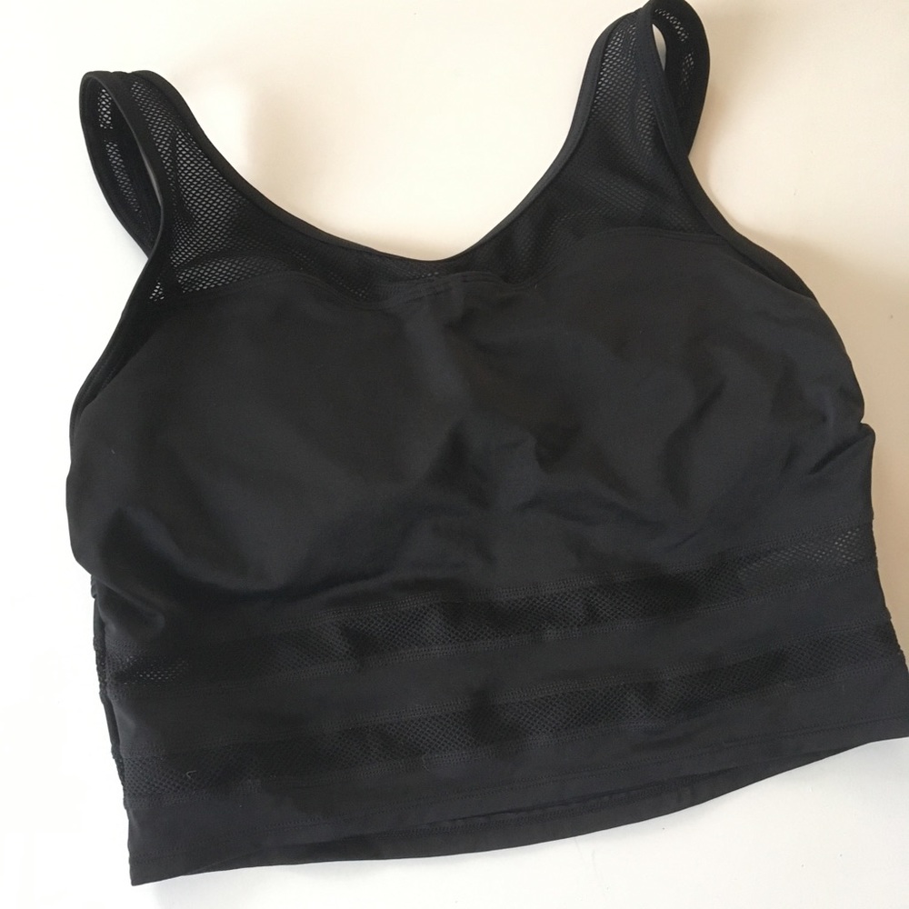 Athleta black mesh swim top